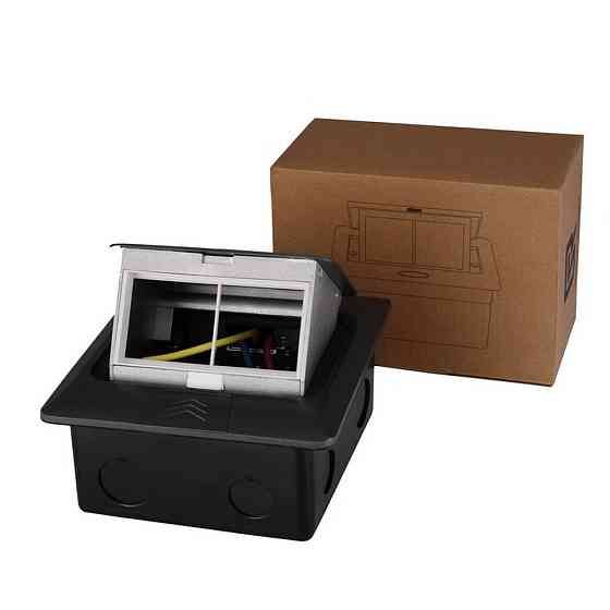 Розетковий люк підлоговий LIVOLO сірий, вбудований у підлогу, пустий корпус без розеток для наповнення будь-якими модулями, з кришкою, IP44, алюміній, Коломия