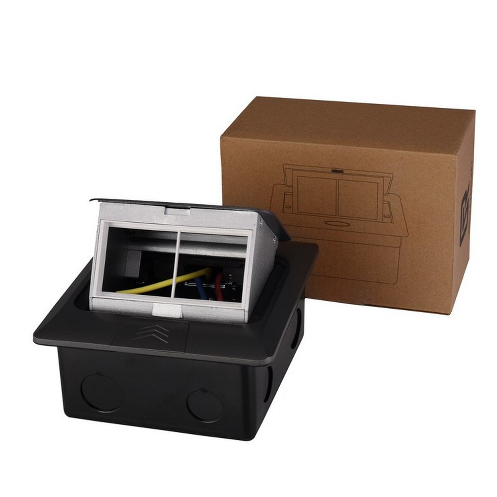 Розетковий люк підлоговий LIVOLO сірий, вбудований у підлогу, пустий корпус без розеток для наповнення будь-якими модулями, з кришкою, IP44, алюміній, Коломия - фото 6