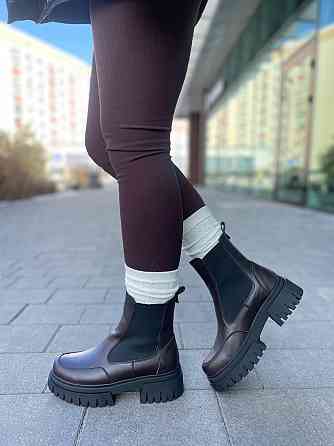 Edan Instruments Черевики жіночі EDAN шоколадні шкіра натуральна зима высота 13 см размеры 36-4 Коломыя