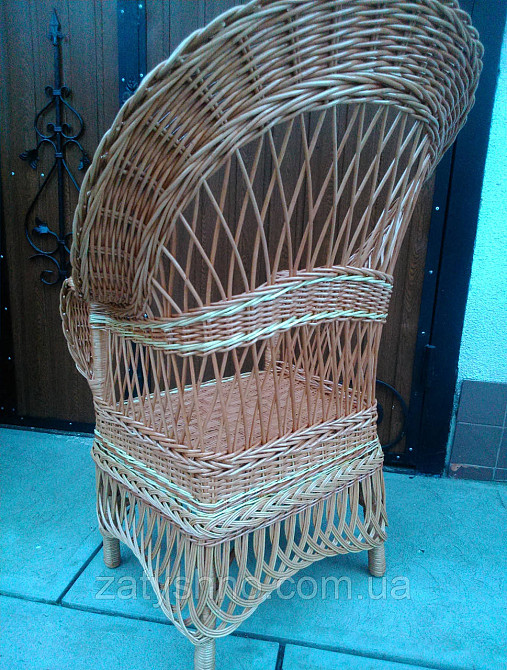Плетені крісла з лози з широким плетінням Київ - фото 6