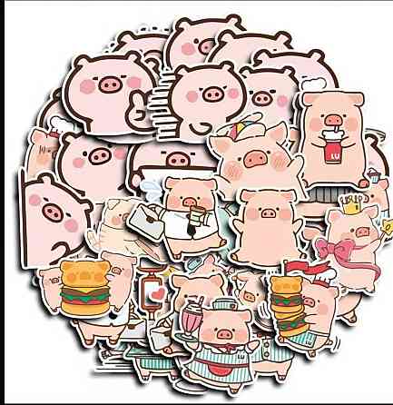 Набор милых наклеек с поросятами, 40 шт Киев
