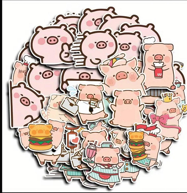 Набір милих наліпок із поросятами, 40 шт Київ - фото 1