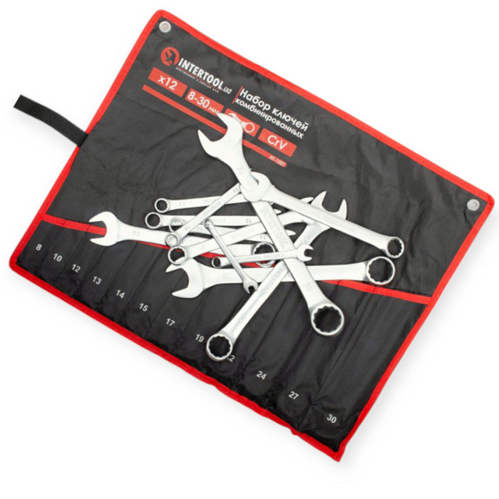 Набір ключів ріжково-накидних 8-30 мм 12 шт (планшет) CrV Мукачево - фото 3