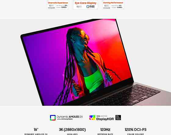 Ноутбук Samsung Galaxy Book3 Ultra NP960XFH-XA1CA 16" 3K AMOLED 120Hz Intel Core i7-13700H 16GB LPDDR5 512GB SSD GeForce RTX 4050 Миколаїв
