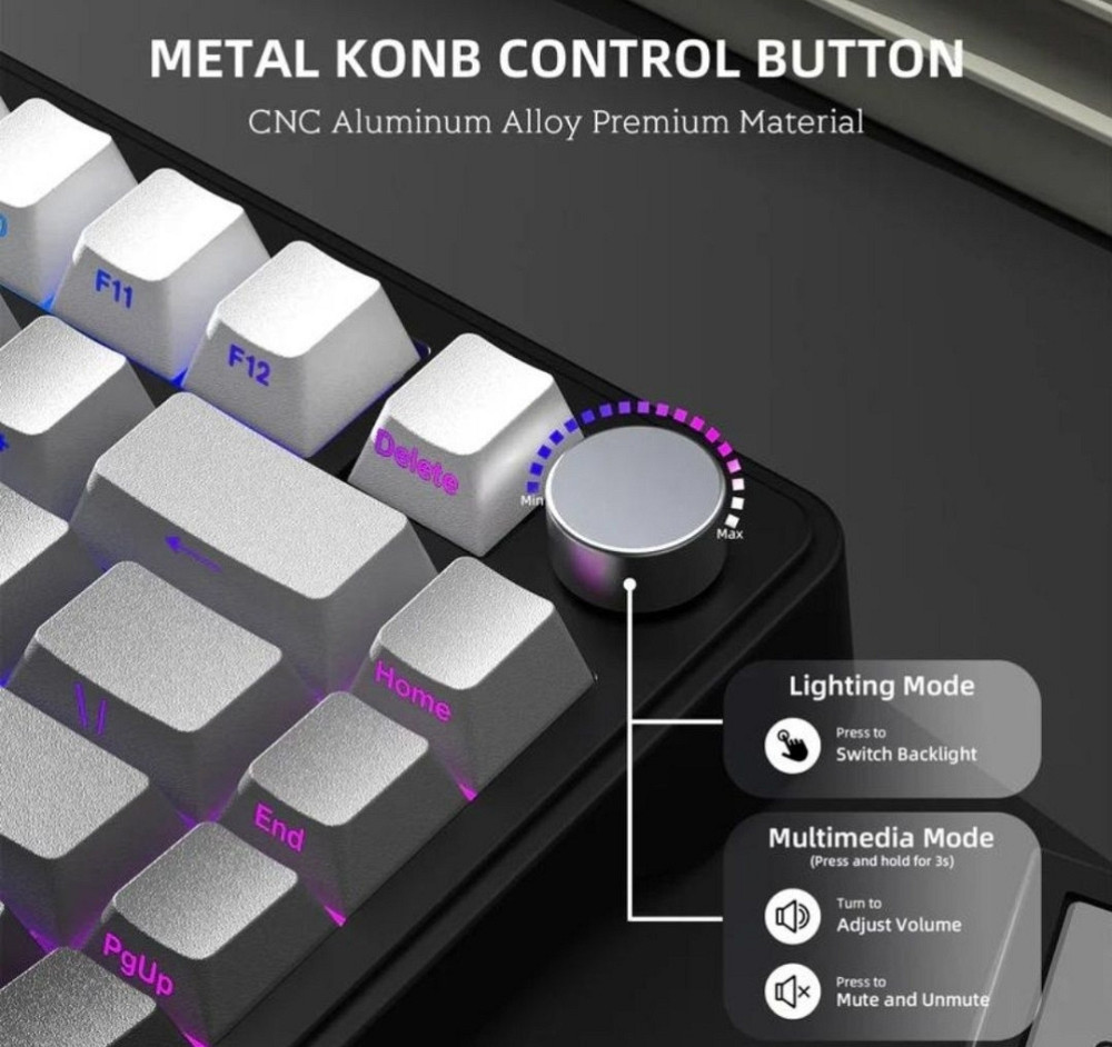 Механічна клавіатура Attack Shark X85 (Чорно-білий градієнт) Харків - фото 6