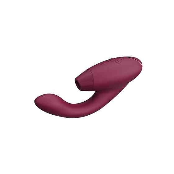 Двойной вакуумный клиторальный стимулятор с вибрацией Womanizer Duo 2 - Bordeaux, независимые моторы Sex Aura Киев
