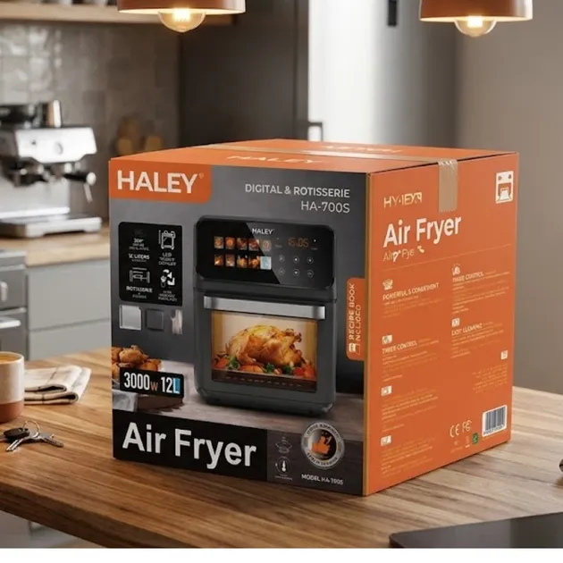 Мультипечі-аерогриль Haley HY-2571 3000Вт (12л) з оглядовим вікном, аерофритюрниця на 6 режимів із таймером Одеса - фото 6