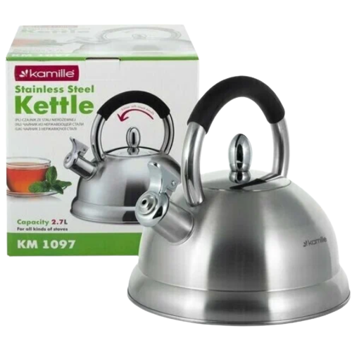 Чайник 2,7л нержавіюча сталь зі свистком з ручкою "soft-touch" 1097 KAMILLE Житомир - фото 3