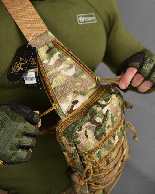 Сумка-слинг тактическая с одной лямкой SILVER KNIGHT мультикам  ВТ1023 Одесса - изображение 5