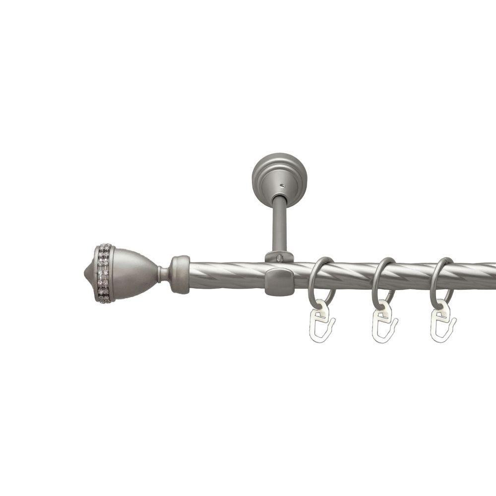 Карниз Orvit Етернія металевий однорядний відкритий скручена труба кільце металеве Сатин 16 мм 160 см Львов - изображение 1