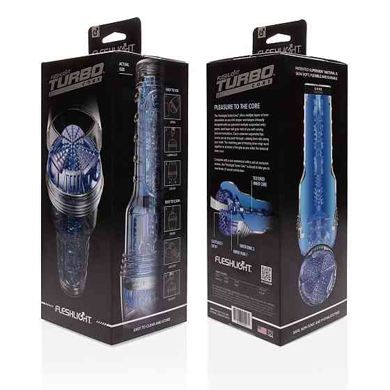 Мастурбатор Fleshlight Turbo Core Blue Ice, оральний секс (глибоке горло) Sex Aura Київ