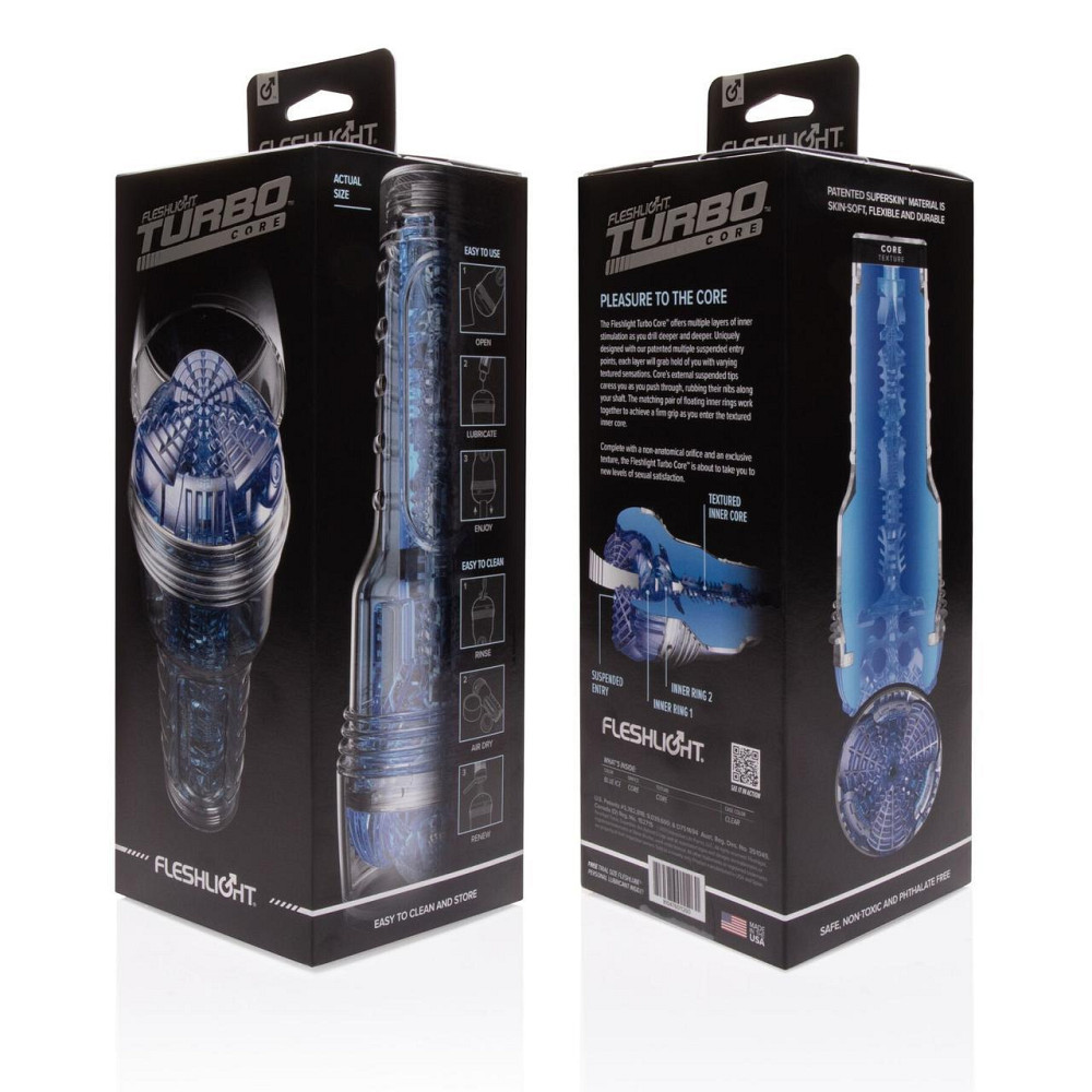 Мастурбатор Fleshlight Turbo Core Blue Ice, оральний секс (глибоке горло) Sex Aura Київ - фото 4