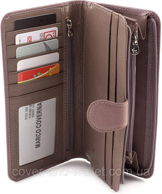 Стильный модный женский кошелек на кнопке и молнии из натуральной кожи Marco Coverna MC 031-950 Киев - изображение 4