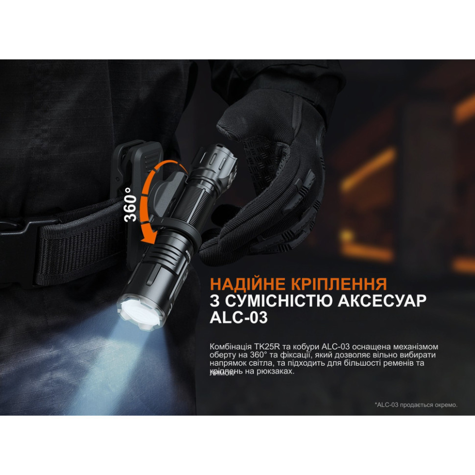 Фонарь ручной Fenix TK25R 3600лм 350м Черный Винница - изображение 10