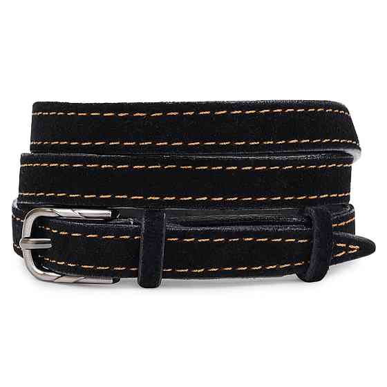 Замшевый оригинальный женский ремень Черный (Vintage) Киев