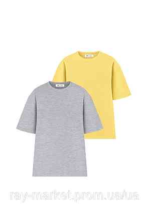 Набір футболок оверсайз чоловічих 2 шт "U0104-Grey-Lemon" Київ