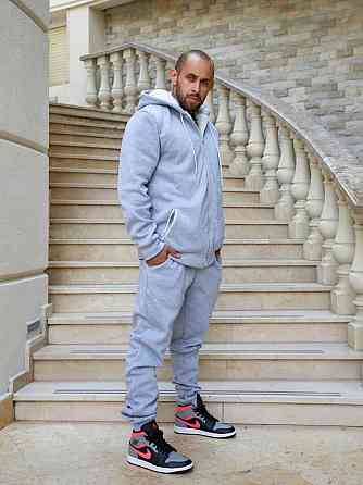 Чоловічий теплий костюм-двійка тринитка на флісі з хутром овчини Меланж, 46 Одеса