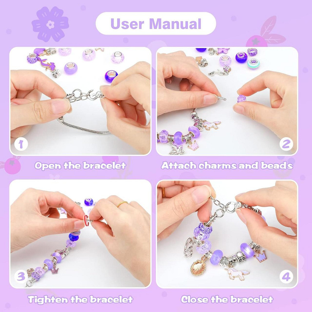 Детский набор для творчества для создания шарм браслетов и колье . из бусин в подарочной коробке 63 шт. Киев - изображение 5