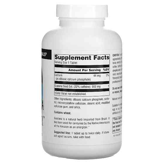 Гуарана Source Naturals Guarana Energizer 900 мг 200 таб Киев