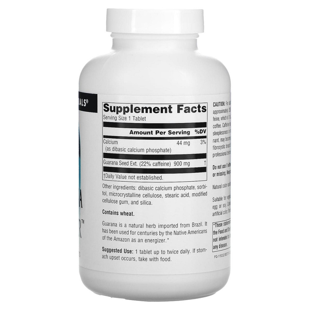 Гуарана Source Naturals Guarana Energizer 900 мг 200 таб Киев - изображение 2