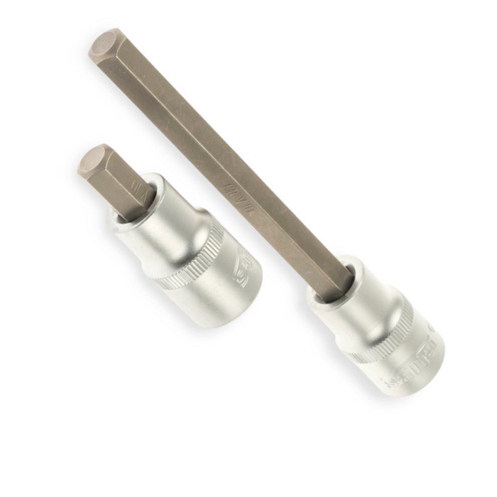 Набір головок-вставок HEX шестигранних 1/2" 12 шт 4, 5, 6, 8, 10, 12мм довжиною 55, 140мм (футляр) Мукачево - фото 4