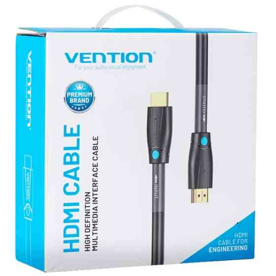 Кабель HDMI M - M, 10.0 м, V2.0, Engineering 4K 60Гц 18Gbps HD 7.1  PVC Black Vention Винница