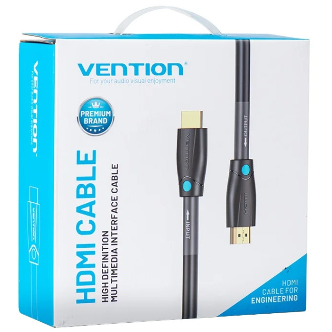 Кабель HDMI M - M, 10.0 м, V2.0, Engineering 4K 60Гц 18Gbps HD 7.1  PVC Black Vention Винница - изображение 6