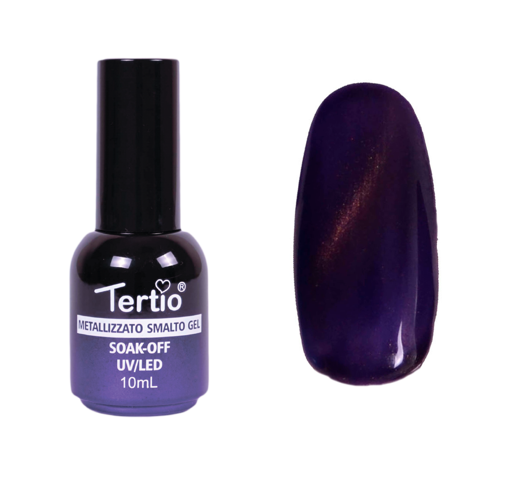 ГЕЛЬ-ЛАК No02 (ТЕМНО ФІОЛЕТОВИЙ МАГНІТНИЙ) КОТЯЧЕ ОКО 10 МЛАЗ TERTIO Київ - фото 1