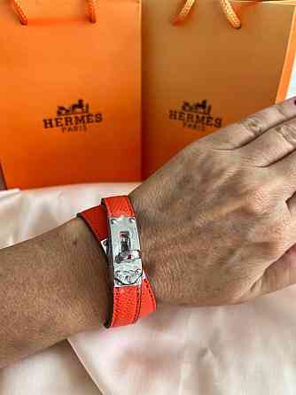 Кожаный браслет Hermes на два оборота белый | Наматывающийся браслет на руку | Браслет Hermes Одесса
