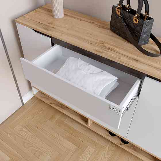 Тумба для обуви в прихожую LION Салливан Тумба-2 Антрацит (LION-041118) ТОП Днепр