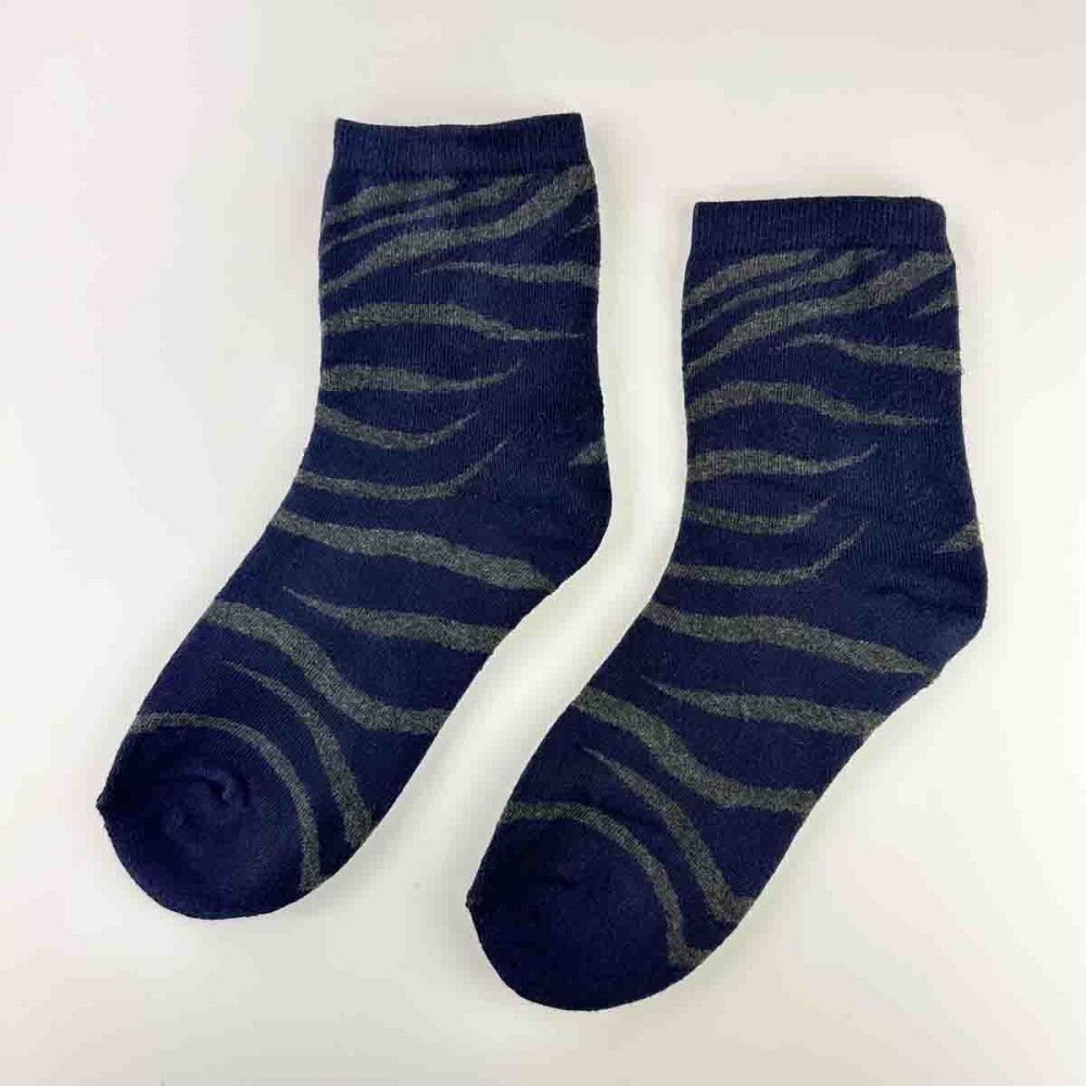 Теплые носки женские классические в полоску Греви GM Textile Высокие 36-41 Темно-Синий Сумы - изображение 1
