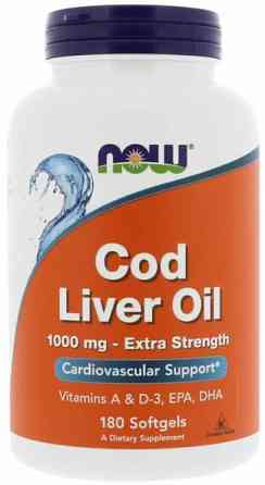 Риб'ячий жир з печінки тріски Now Foods Cod Liver Oil 1000 мг 180 гелевих капсул Київ