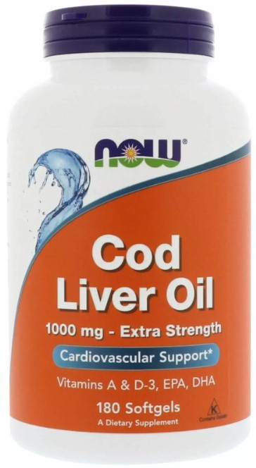 Рыбий жир из печени трески Now Foods Cod Liver Oil 1000 мг 180 гелевых капсул Киев - изображение 1