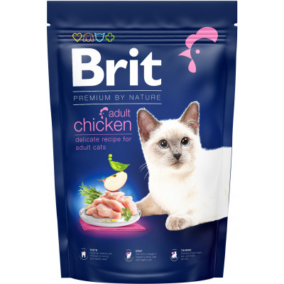 Сухий корм для кішок Brit Premium by Nature Cat Adult Chicken 1.5 кг (8595602553129) Вінниця - фото 1