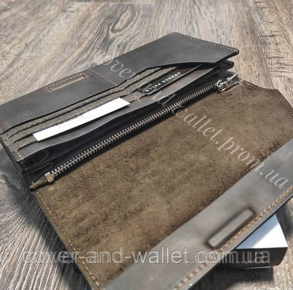 Фірмовий великий шкіряний гаманець на магнітах коричневого кольору Grande Pellе Festa 513120 Київ - фото 8