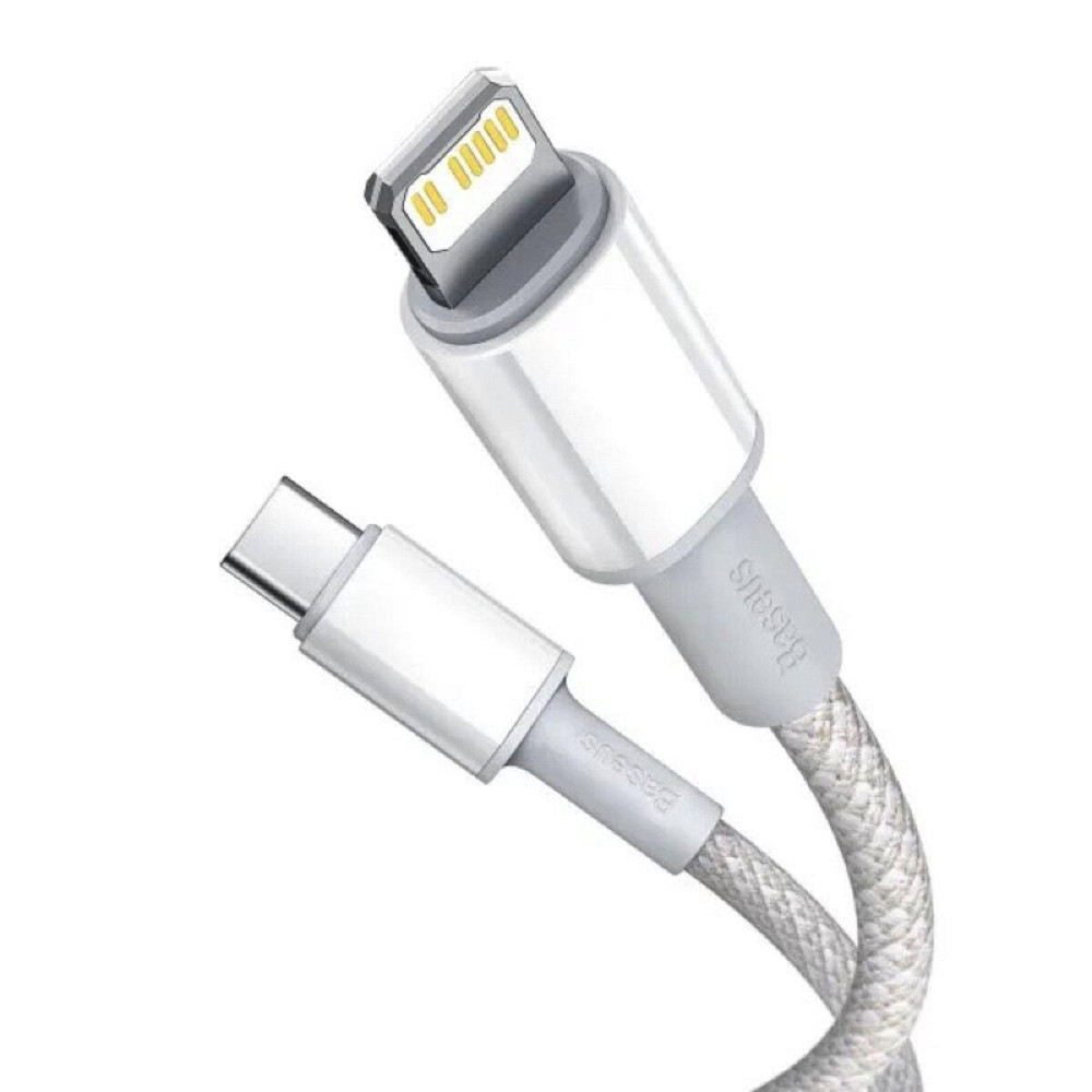 Кабель Type-C - Lightning Baseus High Density Braided для швидкого заряджання та передачі даних PD 20W 2m колір білий CATLGD-A02 Одеса - фото 3