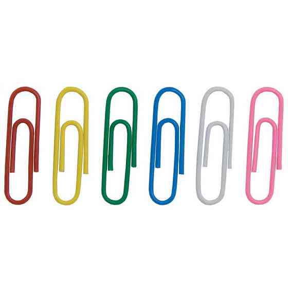 Скрепки канцелярские Buromax 28мм, colored, rounded 100 шт (BM.5015) Винница