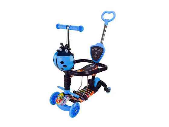 Самокат синій дитячий 3-х коліс PU 3в1 арт.SC2502 ТМ 7TOYS Київ