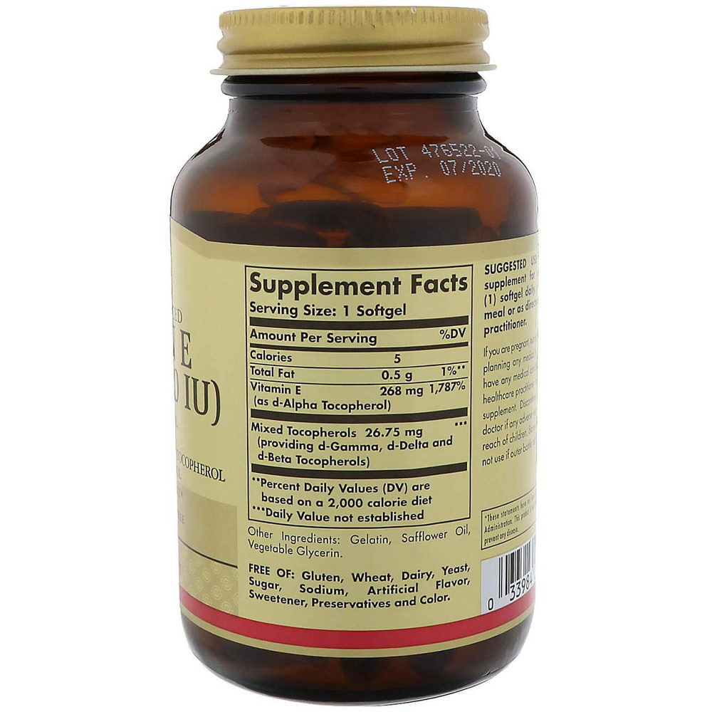 Витамин Е Solgar Vitamin E 400 МЕ 100 гел капс Киев - изображение 2