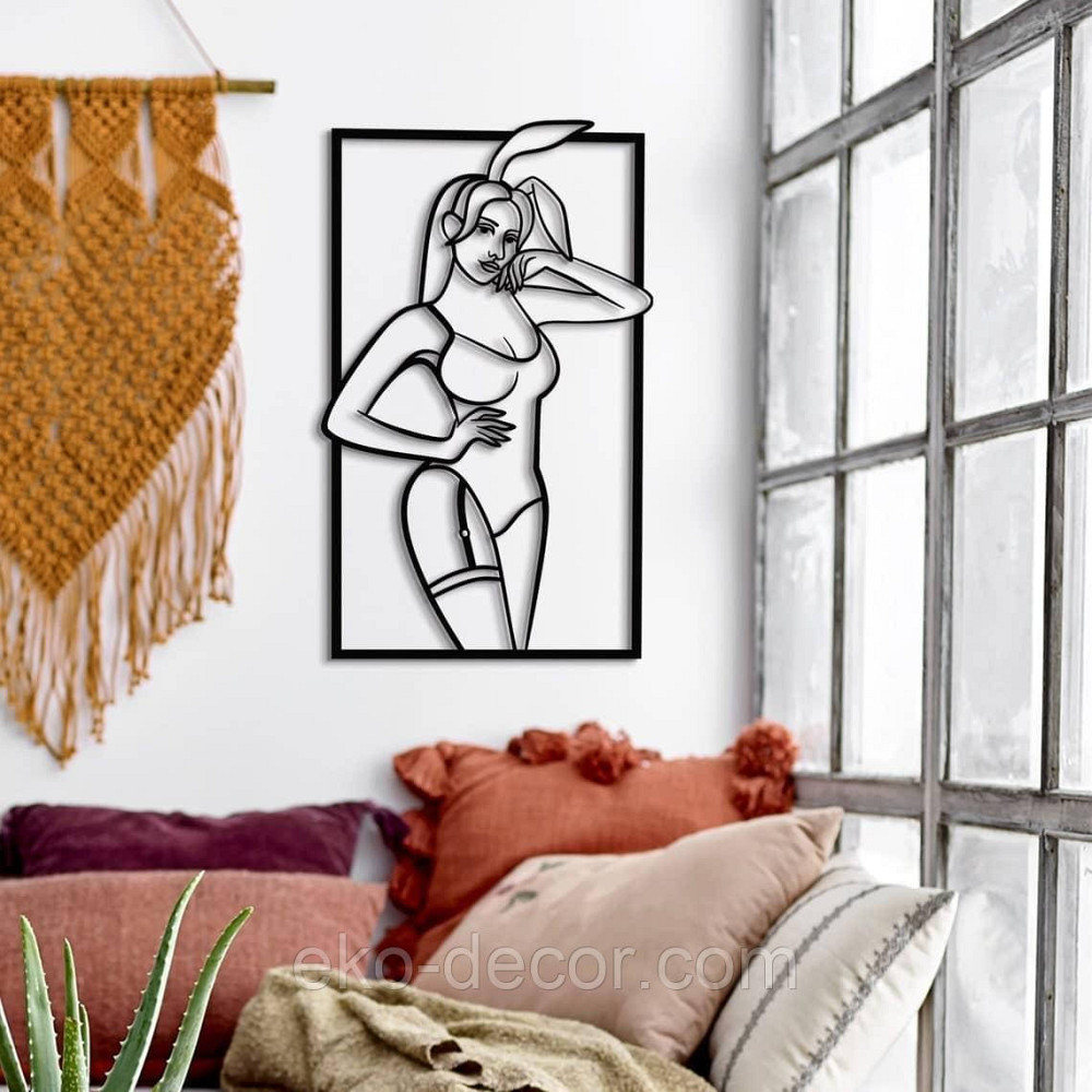 Декоративное настенное Панно «Плей-бой» Декор на стену 110-68 см, Черный Киев - изображение 1