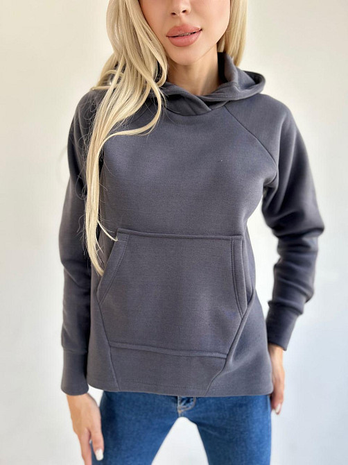 Худі вільного крою з капюшоном "Sky" оптом | Норма | Розпродаж моделі Графіт, 42-44 Київ - фото 1