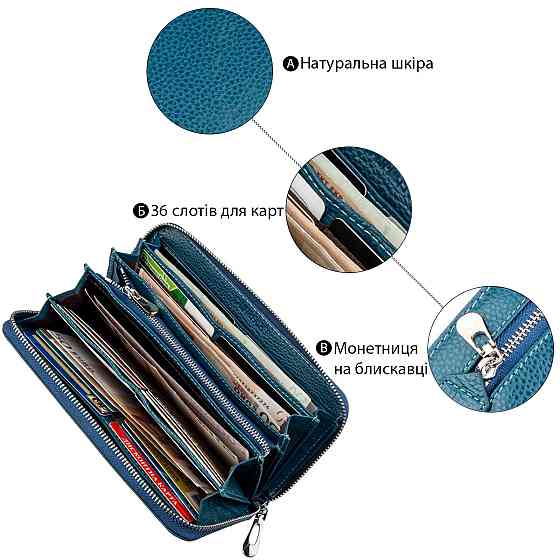 Женский клатч-визитница ST Leather 18861 Голубой Киев