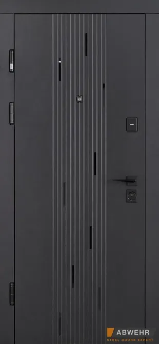 Входная дверь Abwehr Classic Prime Simfonia 576/584 Черная Шагрень + Кашемир супермат 860*2050 мм Киев - изображение 1