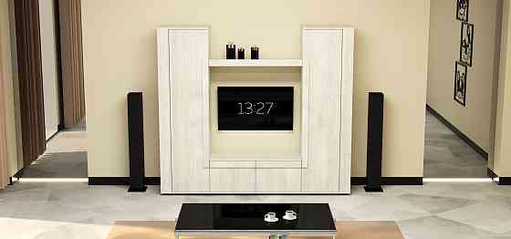 Стенка в гостиную под ТВ Эхо-4, Дуб Шамоні Світлий, 2080х420х1850 Львов