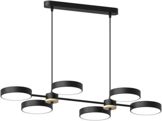 Люстра підвісна світлодіодна Sirius B X13284/6 BK+WOOD чорна Коломия