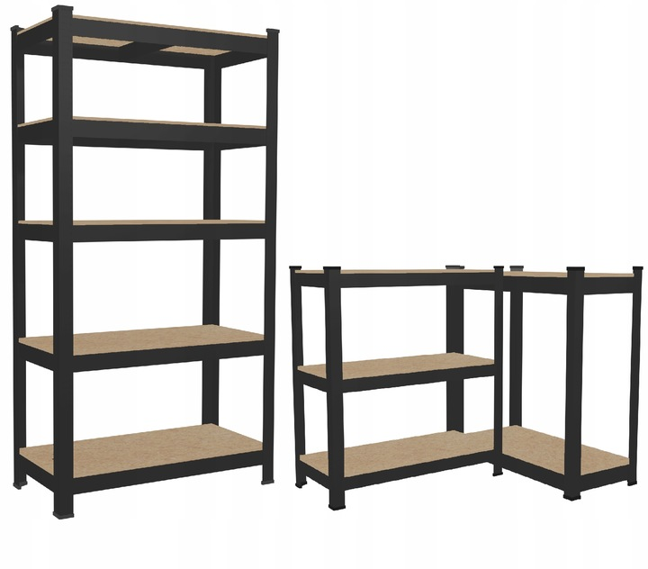 Стеллаж металлический 180х90х40 см 5 полок, погрузка - 175 кг на полку (Черный) Киев - изображение 2