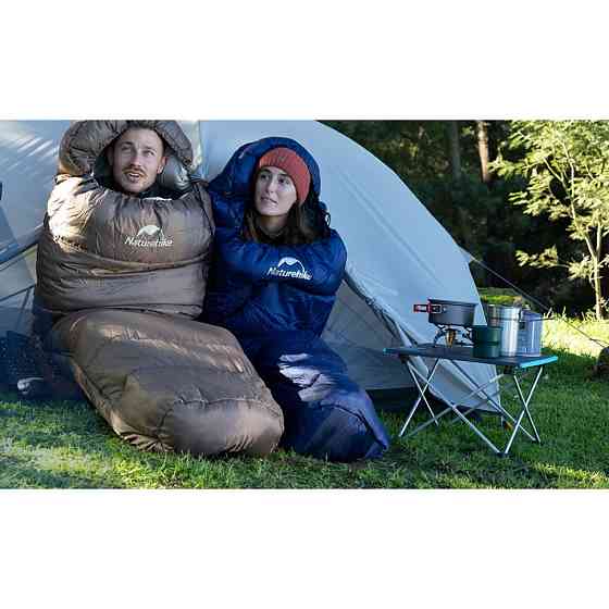 Спальник з капюшоном Naturehike MJ600 CNK2300SD014, темно-блакитний Київ
