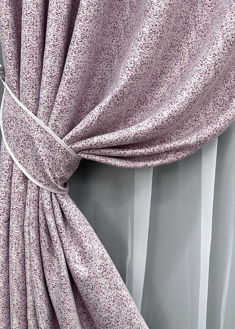 Комплект готовых штор VR-Textil Софт № 1729ш Фуксия с белым 150х270 см 2 шт (33-0648) Киев - изображение 5