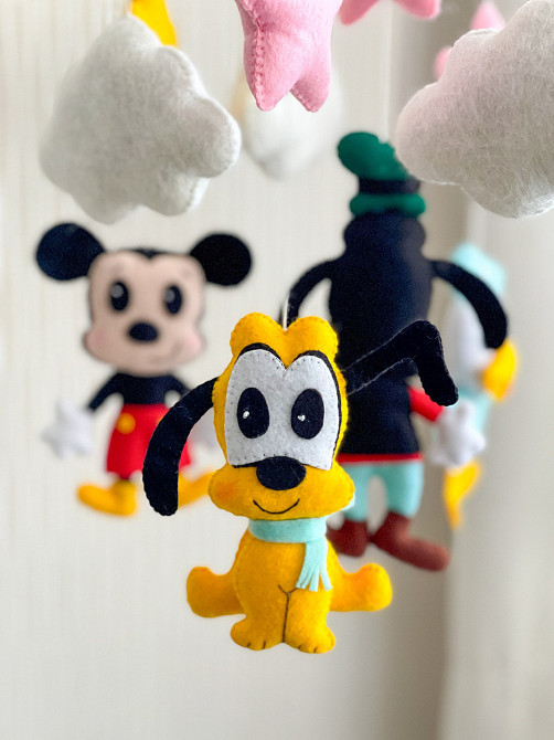 Дитячий музичний мобіль на ліжечко для немовлят WooolyWool «Міккі» з 35 мелодіями Київ - фото 9