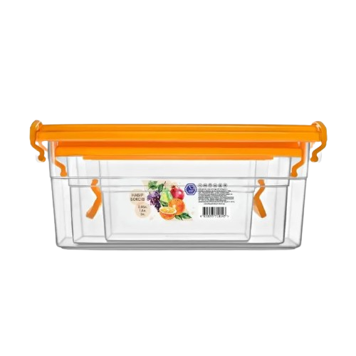 Набір контейнерів для харчових продуктів 0,85л/1,6л/3л 3в1 Народний продукт Житомир